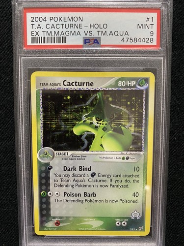 Team Aqua's Cacturne graded PSA 9 for sale on eBay