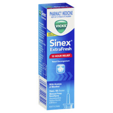 Vicks Sinex ExtraFresh Nasal Decongestant Spray 15mL 12 Hour Relief Extra Fresh