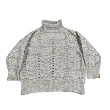 Frnch Paris Beige Chunky Oversized Turtleneck Sweater Size S / M