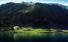 Landscape mountains lake water Custom Gaming Mat Desk