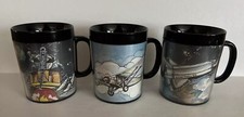 Vintage History Of Aviation Mugs Set of 3 Thermo Mugs, Apollo, Space Shuttle