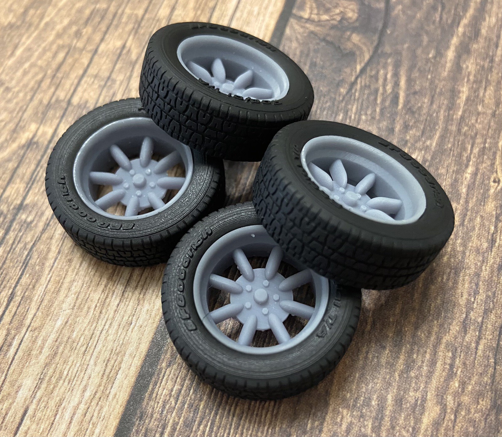 1/24 Scale: 17-inch Minilites model car wheels/tires. Resin; 3D Print ...