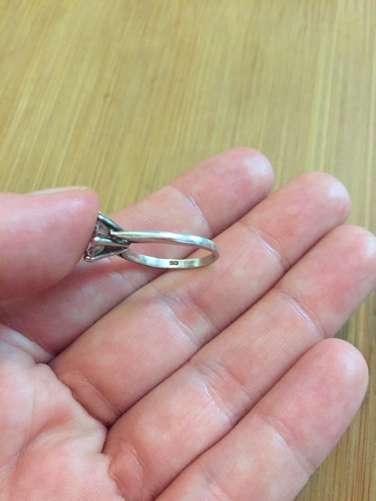 Large Crystal Solid Sterling Silver Solitaire 925… - image 12