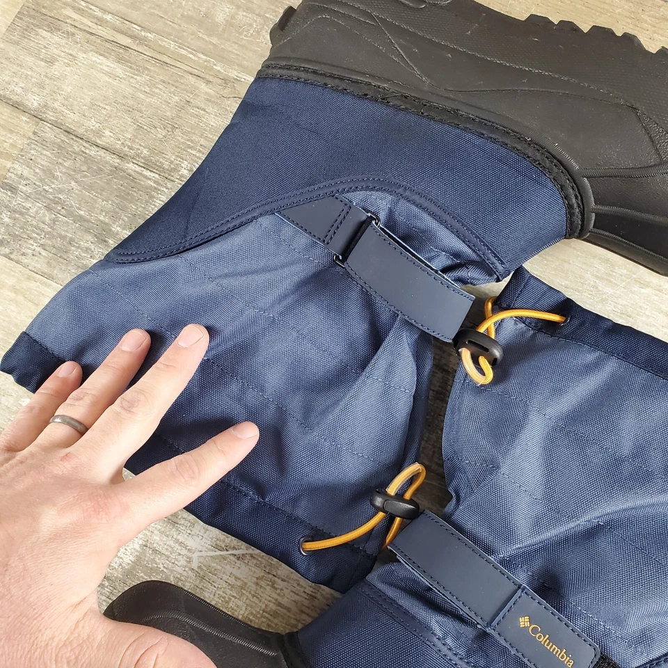 Botas de nieve Columbia Powderbug Plus II para niños talla 7 azules negras punta redonda media pantorrilla Foto 3 de 4