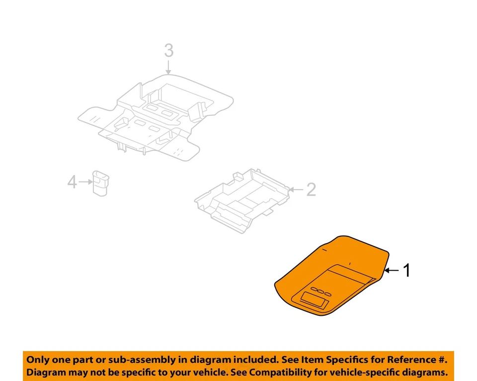 Consola central superior delantera usada se adapta a: techo Mercury Marauder 2003 sin techo corredizo para Foto 3 de 4