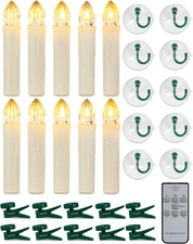 10 PCS LED Window Candles with Remote Timer, Battery Operated Flameless Taper...