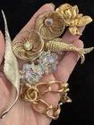 Vintage Costume Jewelry Lot Rhinestone Monet Giovanni brooch bracelet Earrings