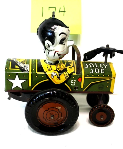 Marx Jolly Joe Wind Up Army Toy Nice Working Order Missing Hat