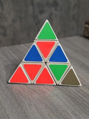 Vintage Pyraminx Triangle Puzzle Cube by TOMY 1980s Twist Brain Teaser