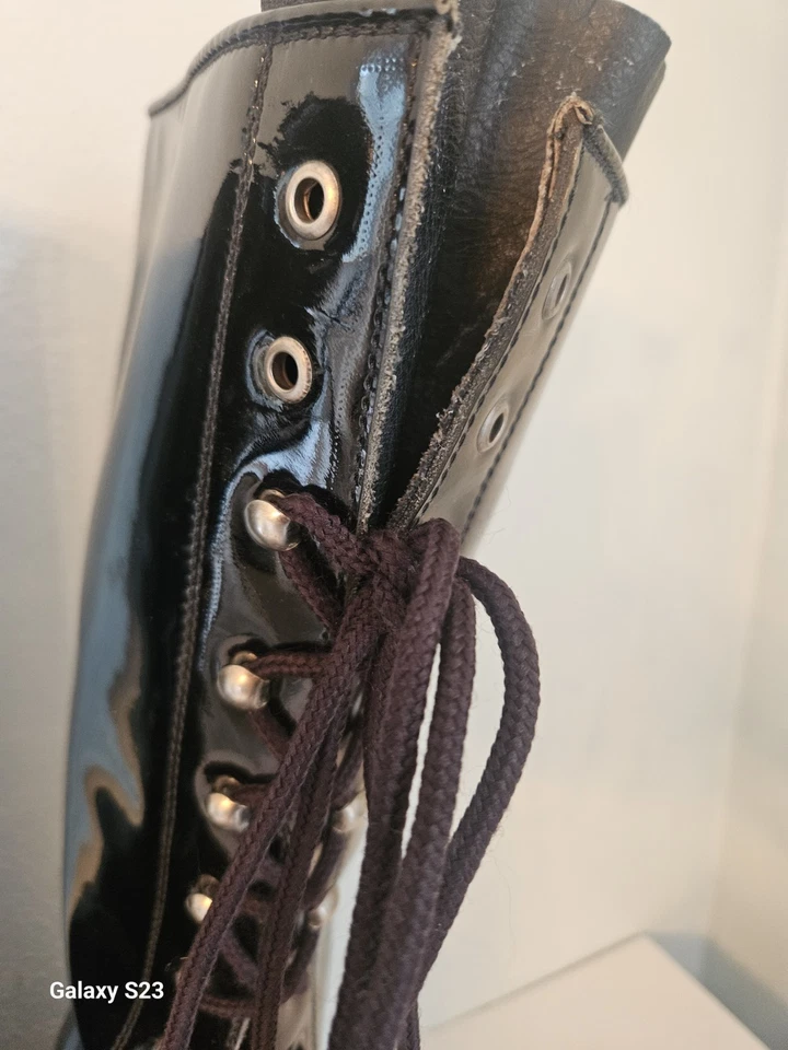 Botas masculinas Robert Wayne "Tattoo" tamanho 10 M combate militar emo gótico anos 90 glam rock - Imagem 4 de 4