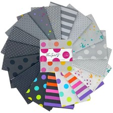 Charm Pack 5" Squares 42pc Free Spirit Tula Pink "True Colors Graywork"