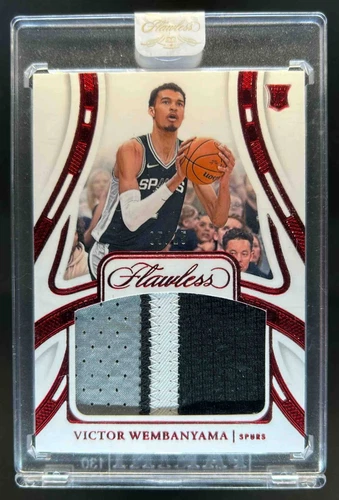 2023-24 Panini Flawless Victor Wembanyama Patches Ruby Rookie RC #05/15