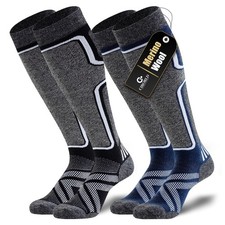 Merino Wool Ski Socks Women Men2 Pairs Knee High Winter Warm Skiing Socks Per...