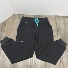 FIGS Technical Collection Joggers XS  Polyester Blend Scrubs Black/Teal