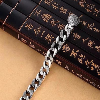 Handmade Lucky Jinbao Pixiu Men's Cuff Bracelet Retro Fashion Jewelry Gift