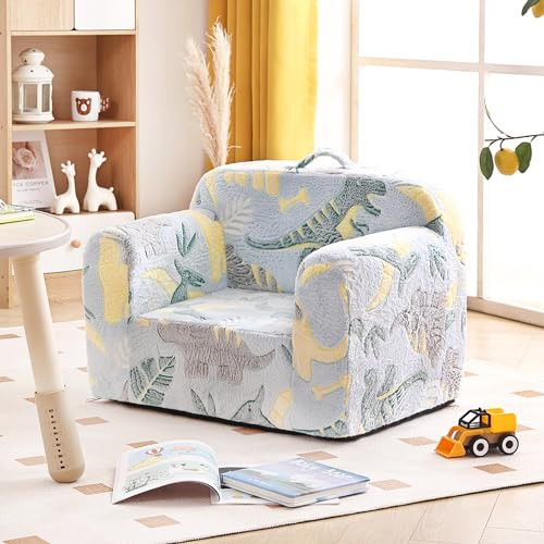 Kids Sofa, Children Couch with Carrying Handle & Side Pockets, Kids Foam - Picture 2 of 7