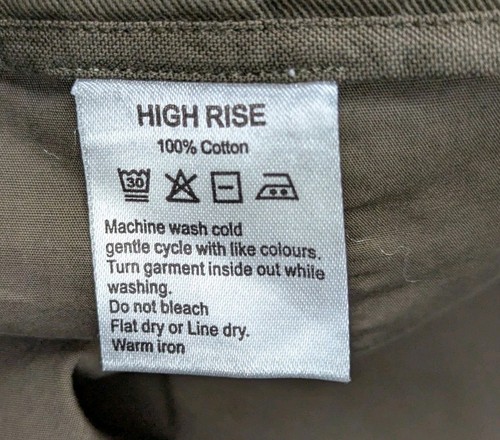 Spier & Mackay Pants Mens 36x32 Dark Olive Flat Front Cotton Chino Khaki READ - Picture 10 of 15