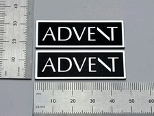 Advent 3 Speaker Badge Logo Emblem Premium Silver Pair With Self Stick Adhesive