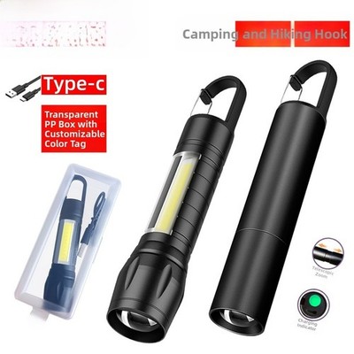 Wiederaufladbare LED Zoom f��r Mini Taschenlampe Kompakt USB Anschluss Reise Wan