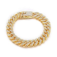 Pet Dog Cat Metal Gold Chain Diamond Cuban Collar Link Luxury Necklace Bling USA