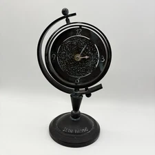 Seth Thomas Armillary Cast Metal Desktop Globe Sphere Clock 10”