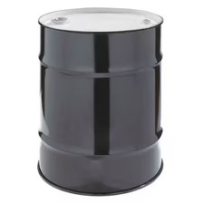 Zoro Select Cq3013l Closed Head Transport Drum, Steel, 30 Gal, Lined, Black,