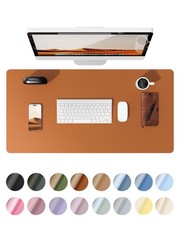 Leather Desk Pad Protector, Office Desk Mat, Large Mouse Pad, Non-Slip PU Lea...