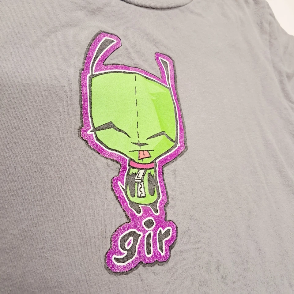 Camiseta ajustada gris rara de colección Y2K Invader Zim Gir talla L XL Nickelodeon 2004 emo Foto 2 de 4