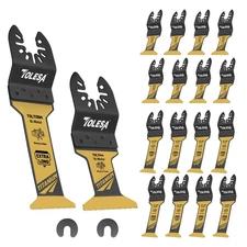 16pcs Extra-Long Titanium Oscillating Saw Blades for Metal, Wood, Plastic