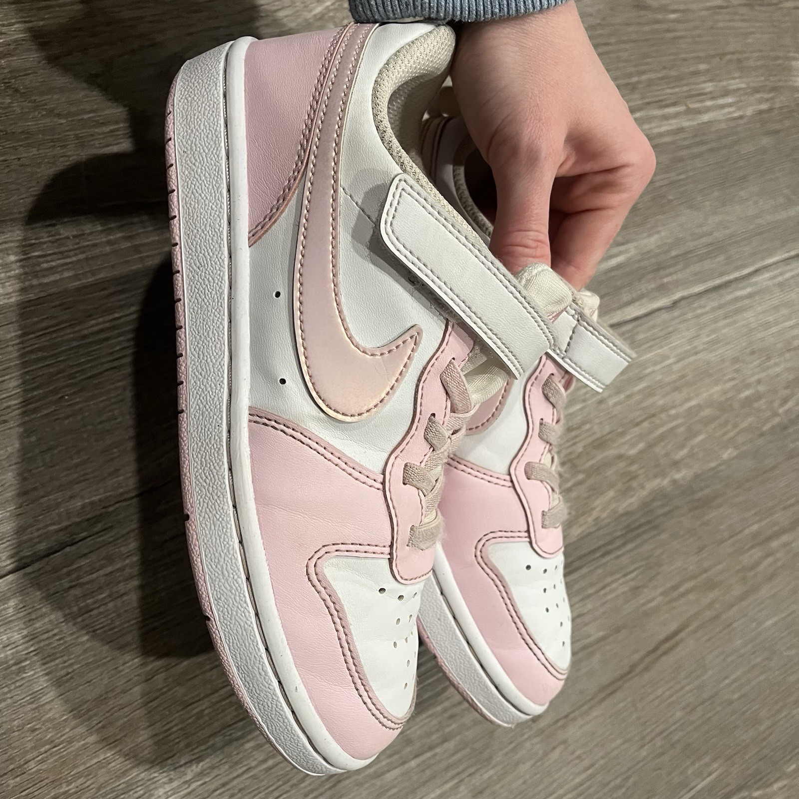 Nike Girls Court Borough Low Recraft (PS) Sneakers Pink White Size 1.5Y
