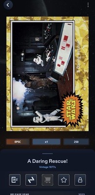 Topps Star Wars Card Trader Vintage 1977s A Daring Rescue! 250cc Epic