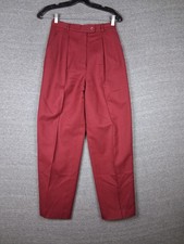 Talbots Womens Pants 4 Petite Red Pleated 100% Wool Corporate Chic Academia VTG