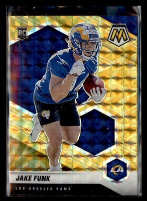 Jake Funk 2021 Panini Mosaic Prizm Reactive Yellow #381 RC Los Angeles Rams