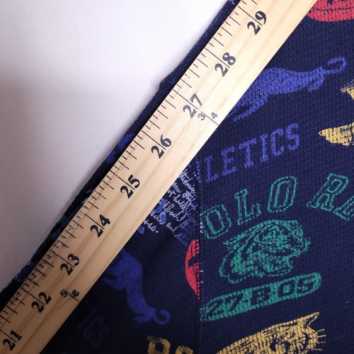 Polo Ralph Lauren Thermal Shirt Mens 2XL Blue Varsity Stamp Waffle Knit - Picture 8 of 11
