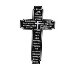 Cross Car Sun Visor Clip - Faith Driver Prayer for Safety, Matte 1 Black