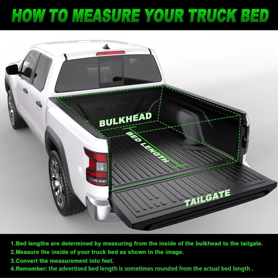 6.5FT FRP+PP 3-Fold/4-Fold Hard Bed Tonneau Cover For 2016-2024 Nissan Titan XD Foto 2 de 4