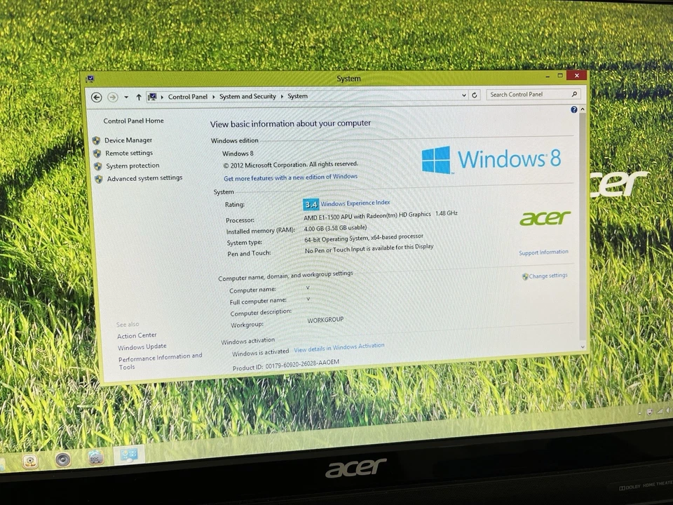 Acer Aspire ZC-102 All-in-One Computer - AMD E-Series E1-1500 1.48 GHz -4GB DD - Image 2 of 4