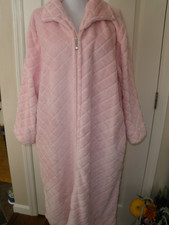 Vintage Miss Elaine Petites Women's PL Long Bathrobe Robe Pink Zips EUC