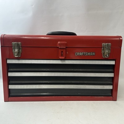 Craftsman 3 Drawer Metal Red Toolbox 706.653371 Chest Handled