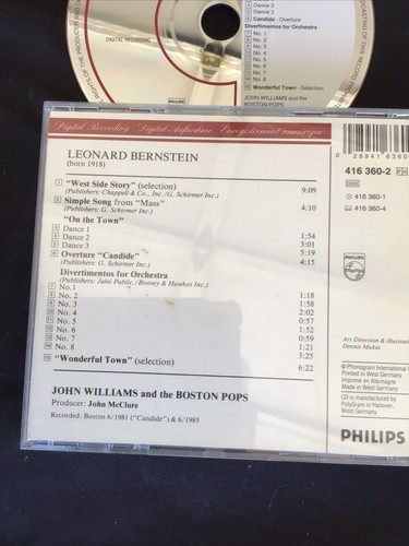 BERNSTEIN by BOSTON John Williams CD Like New RESTORED Brand New Case - Picture 3 of 3