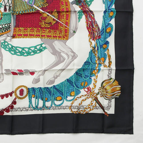 Hermes Carr 90 Le Timbalier Timpanist Silk Scarf Black - Picture 6 of 12