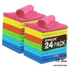 Microfiber Cleaning Cloth, 24 Pack Reusable Microfiber Towels 24pk Multicolor