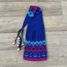 Vintage Igloo 100 Wool Long Stocking Toboggan Winter Beanie Ski Hat Bells