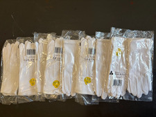 Lot of 8 Pairs White Formal Parade Gloves Snap Wrist Uniform Costume Band Gloves