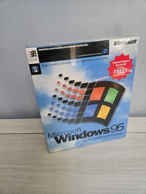 New Sealed Microsoft Windows 95 OS 3.5'' Floppy MS-DOS PCs RARE 1995 USA