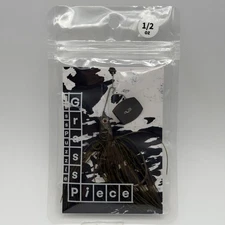 JDM Bass Puzzle Grass Piece 1/2oz G08 Green Pumpkin Bladed Jig Bass Fishing Lure