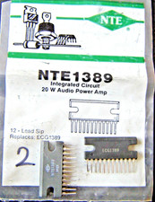 2 pcs Dual, 20W Audio Power Amplifiers, 12-lead SIP NTE1389 + ECG1389