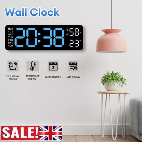 Digital Clock LED Display Desk Table Temperature Alarm Time Modern Home Decor - Picture 2 of 15