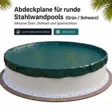 Winterabdeckung Poolplane Rund Abdeckplane Stahlwandbecken 90g/m² wählbar
