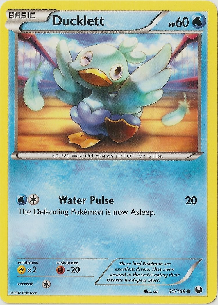 Ducklett - 35/108 - Common NM, English Pokemon Dark Explorers